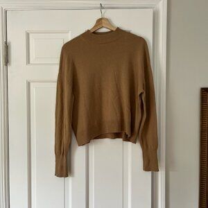 Everlane Cropped Cashmere Sweater, Camel, Size M